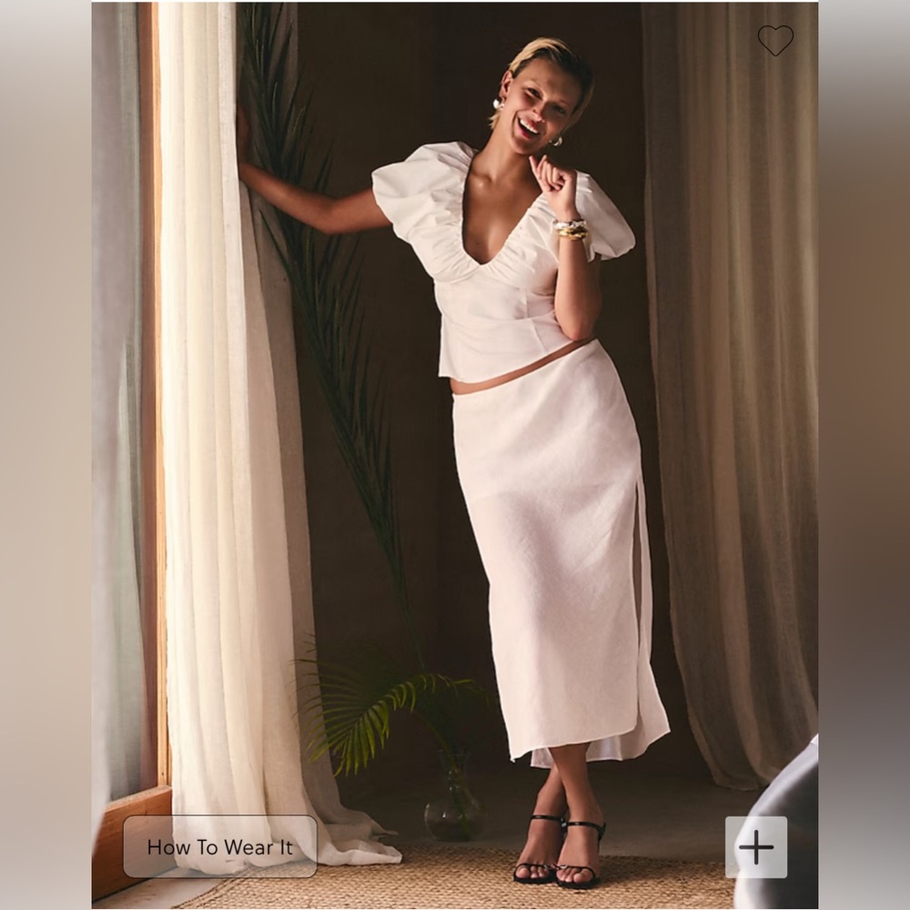 Gwyneth slip skirt in linen